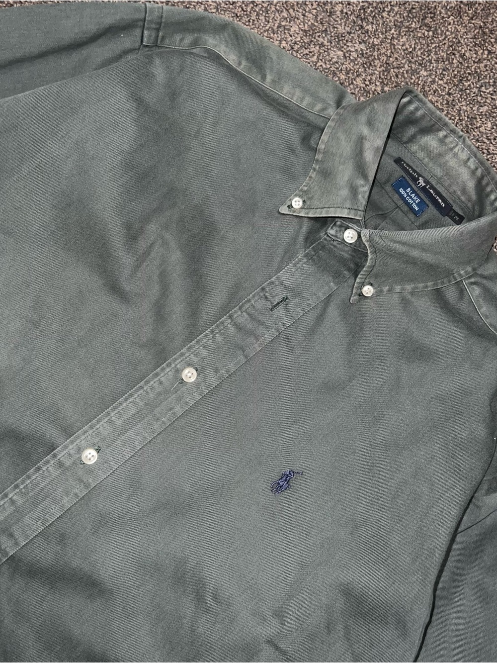 Vintage Polo Ralph Lauren Blake Green Button Down Shirt Men’s Size Medium Tall